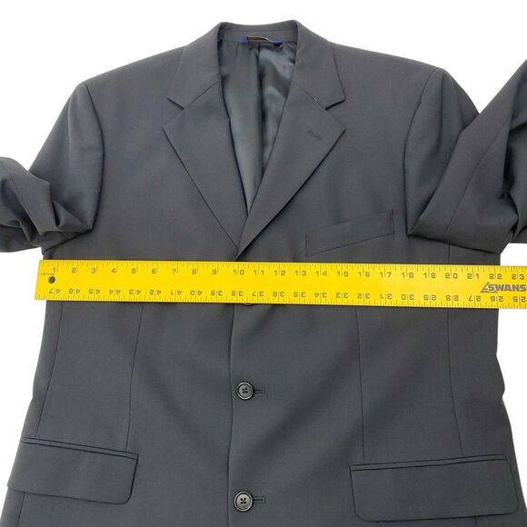 Brooks Brothers 346 Blazer Mens 42 R Black Suit Jacket Single Vent Wool Blend - Picture 13 of 14